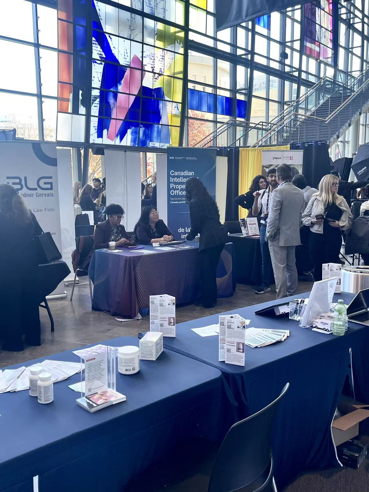 BLG, Canadian Intellectual Property Office, and YSpace booths at Startup Canada Tour 2026.