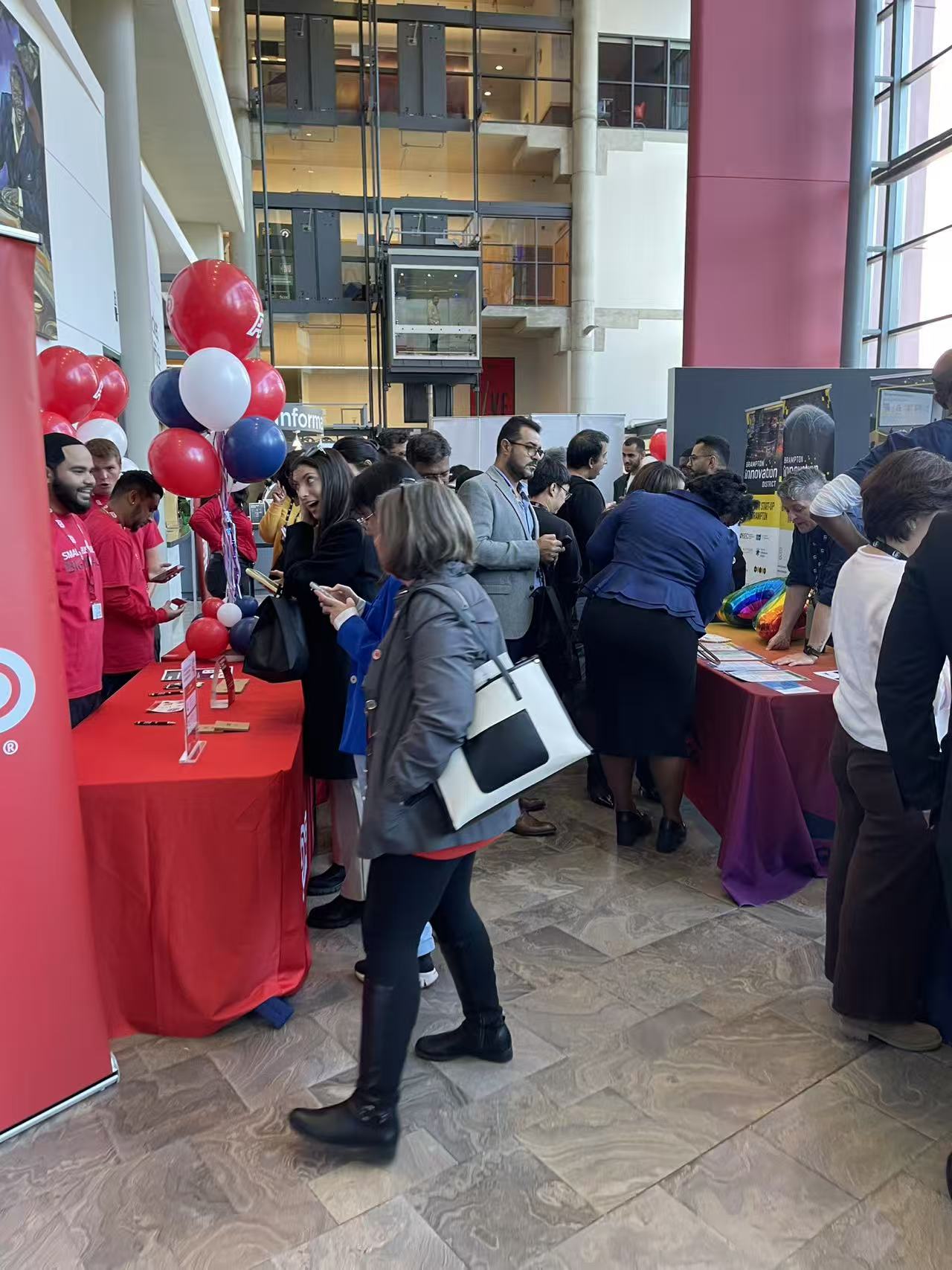 The networking and exhibition area at Startup Canada Tour 2026.